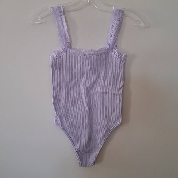 Zara Lilac Lace Straps Seamless bodysuit - Picture 3 of 3